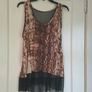 Jennifer Lopez Leopard with Mesh accents Tank top
